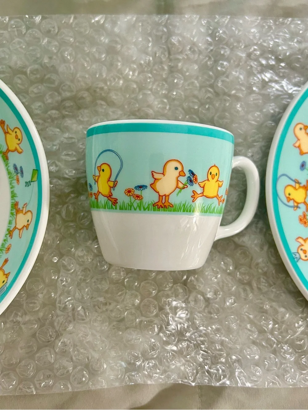 Tiffany & Co “Tiffany Chicks” 3-Piece Baby/Children’s Cup, Bowl & Plate Set *New